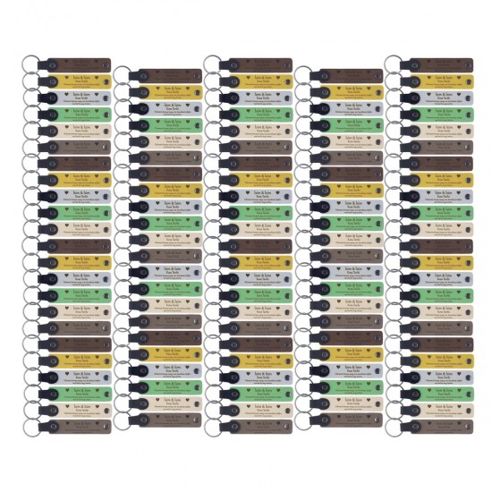 Kurumsal Açılış Kutlaması İçin İsme Özel Deri Anahtarlık, 24' lü Set, Unutulmaz Ve Değerli Hatıra