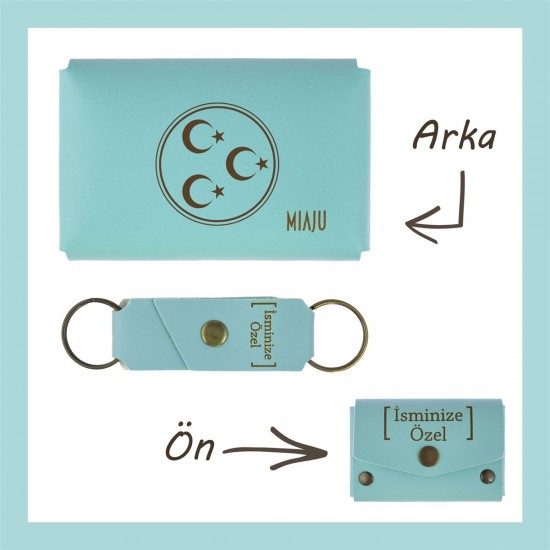 Turkuaz, Üç Hilal Ve Yıldız, İsme Özel Cüzdan Ve Anahtarlık Takımı, Hilalden Gurur Duyanlara Hediye