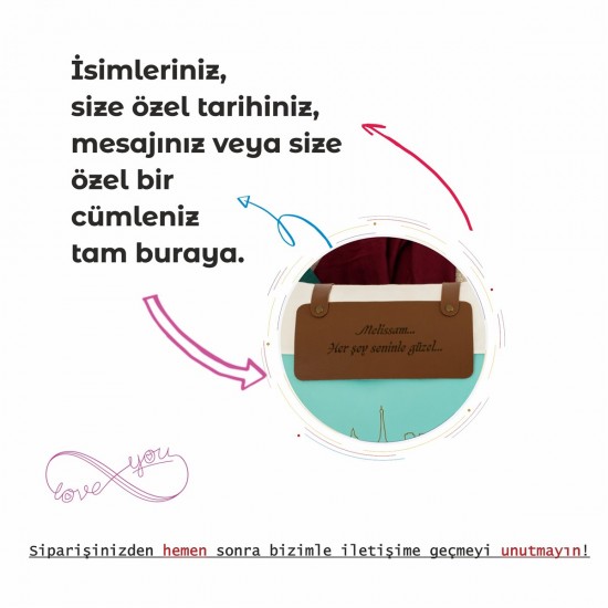 Göktürkçe Türk Yazılı, Kurt Desenli, Ay Yıldız Motifli İsme Özel Hediye Yastık, Unutulmaz Hatıra