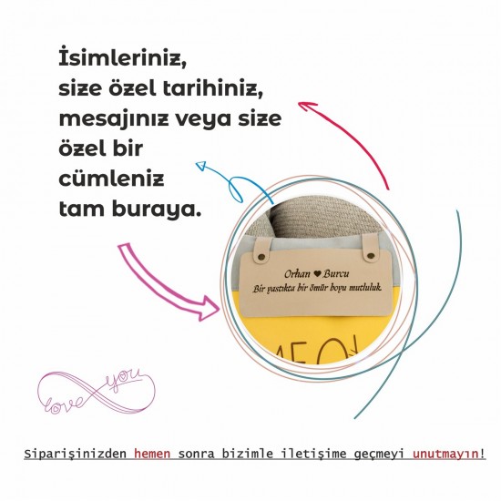 Kedinizin Adını Taşıyan Sevimli ve Şık İsme Özel Kedi Temalı Dekoratif Yastık, Hediyelik Hatıra